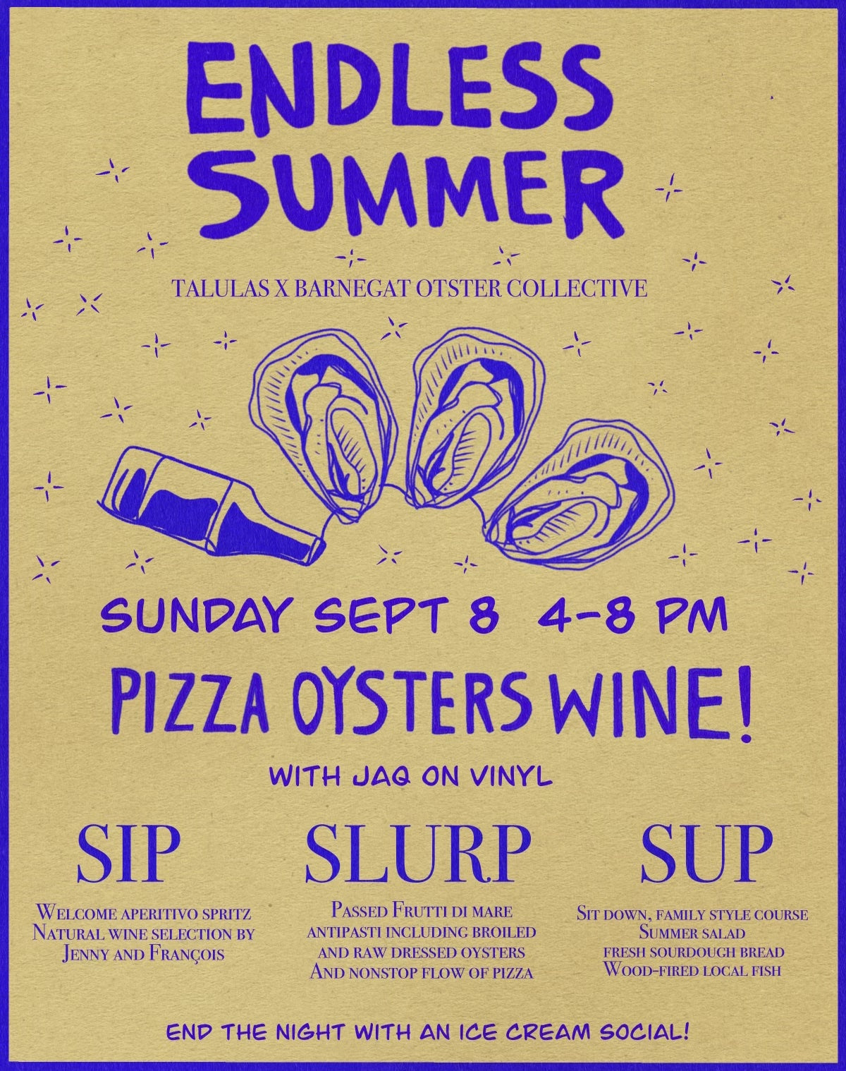 ENDLESS SUMMER PARTY - Talula's Takeover Dinner - September 8th