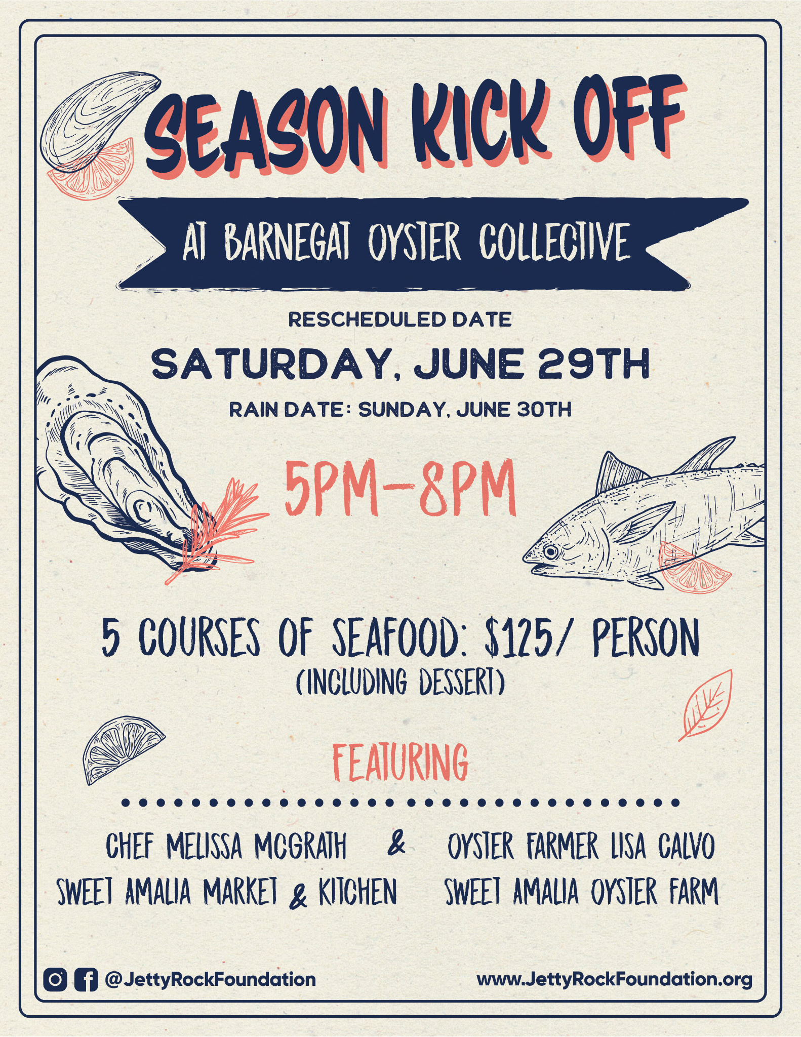 RESCHEDULED CHEF TAKEOVER - Season Kickoff Dinner - Now June 29th